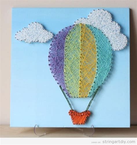 Some Hot Air Balloon String Art That Are Amazing Free Templates String Art Diystring Art Diy