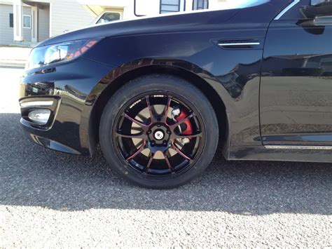 Kia Optima Custom Wheels Konig Illusion Red 18x80 Et Tire Size 245