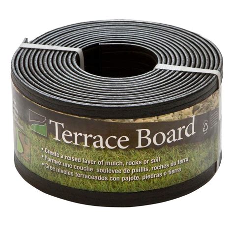 Landscape borders sold at home depot. Master Mark Terrace Board 4 in. x 20 ft. Black Plastic ...