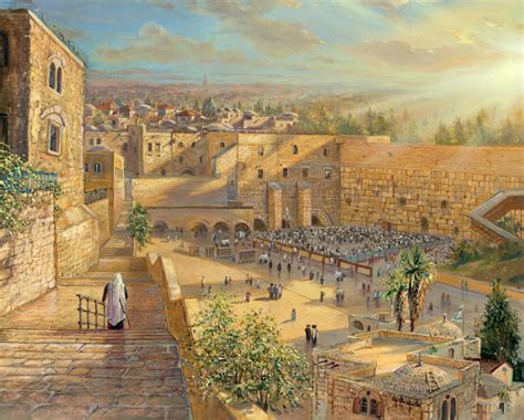 Original Oil Painting Sunrise Behind The Kotel By Alex Levin