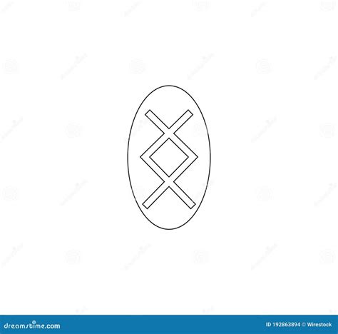 Illustration Of The Inguz Symbol Isolated On A White Background Stock