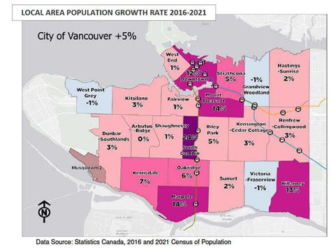 A Map Of Where Vancouvers 5 Population Growth Went Between 2016 2021