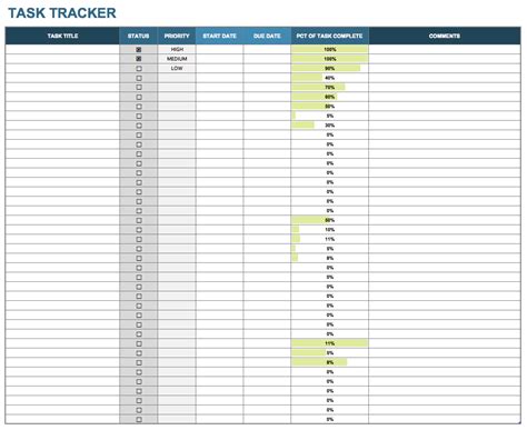 Excel Task Tracker Template Task List Templates