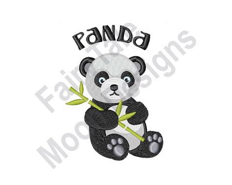 Giant Panda Machine Embroidery Design Panda Bear With Etsy