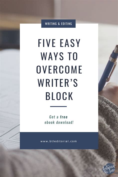 Five Easy Ways To Overcome Writers Block Plus A Free Ebook Between The Lines Editorial