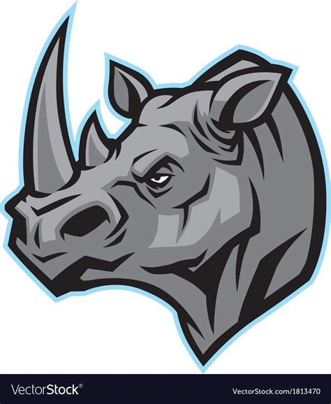 The Head Of A Rhino Or Rhinoceros Is Shown In This Logo Style Illustration