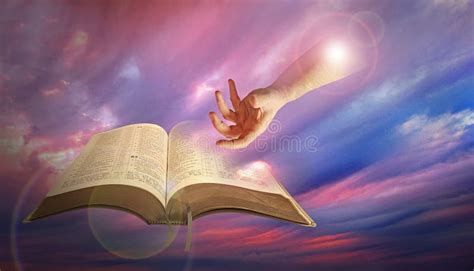 Divine Hand Of God With Bible Stock Photo Image Of Holy Education