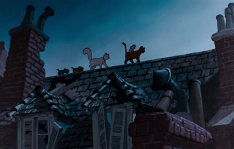  Disney Cats Night Building Aristocats Roof Rooftop