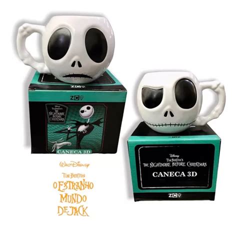 Caneca Caveira 3d Estranho Mundo Jack Presente Disney Geek