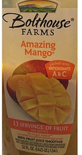 Bolthouse Farms Amazing Mango Fruit Juice Smoothie 240 Ml Nutrition