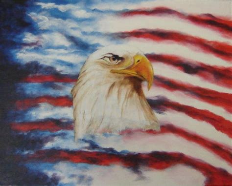 American Flag Acrylic Painting Semi Abstract By Wiredbychris