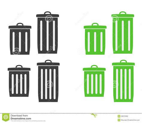 Trash Can Silhouette Stock Vector Illustration Of Recycling 33670392