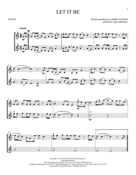The Beatles Let It Be Sheet Music Notes Download Printable Pdf Score 21053