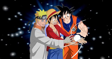 Goku Luffy And Naruto Anime Animes Wallpapers Tela De Bloqueio De