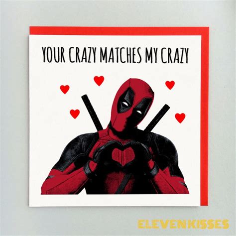 Deadpool Crazy Love Card Deadpool Card Anniversary Birthday
