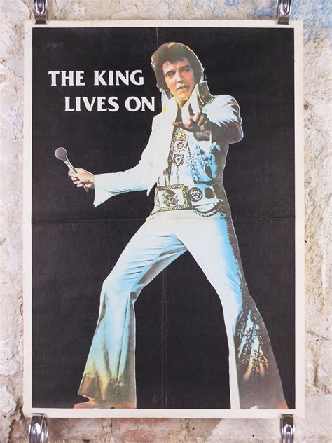 Vintage Elvis Presley Poster 1977 The King Lives On Elvis Etsy Uk