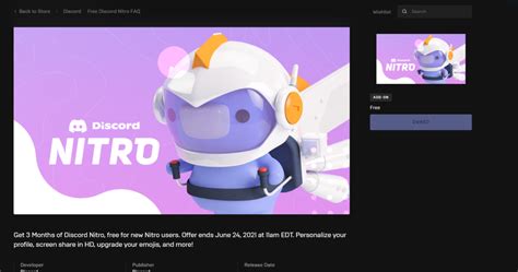 Free Discord Nitro From Epic Games Store The Click