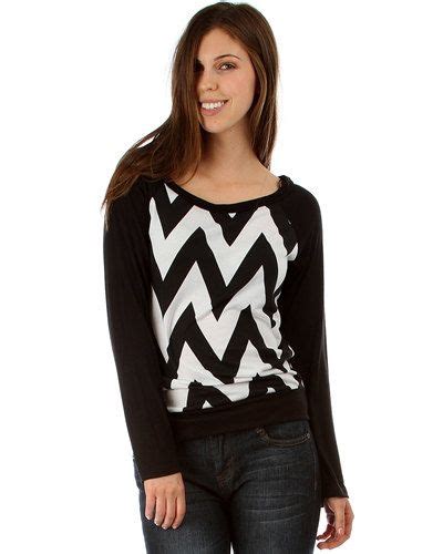 Black And White Long Sleeve Chevron Top By Limeatopia On Etsy 2550