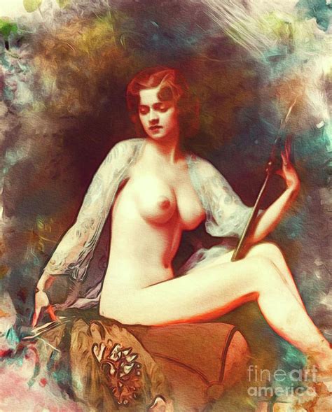 Vintage Nude Pinup Painting By Esoterica Art Agency Pixels