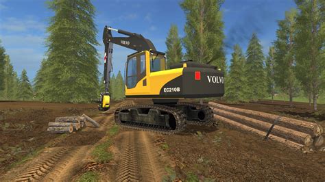 This model was fitted with the bocbat forestry cutter attachment. Volvo EC210B Forest » GamesMods.net - FS19, FS17, ETS 2 mods