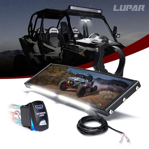 Buy Utv Rear View Mirror With Dome Lights And Rocker Switch 9 Inch