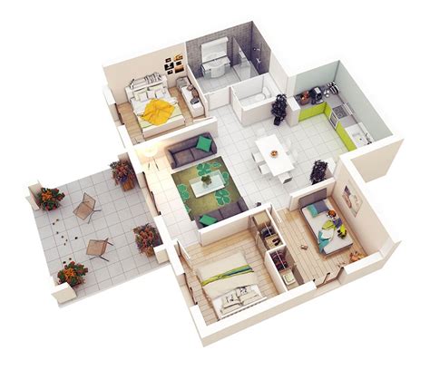 3d One Bedroom With Toilet And Store Without Living Room