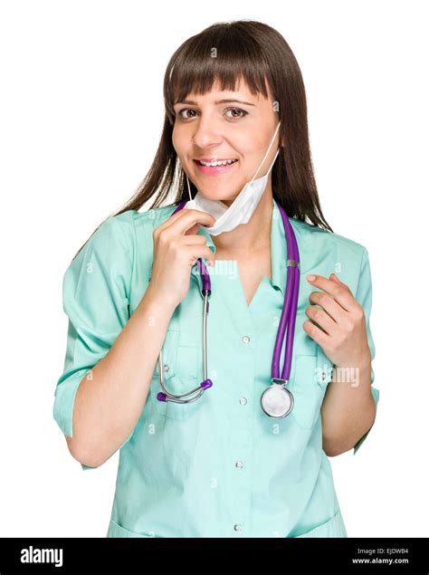 Female Doctor Wearing Surgical Mask Stock Photo Alamy