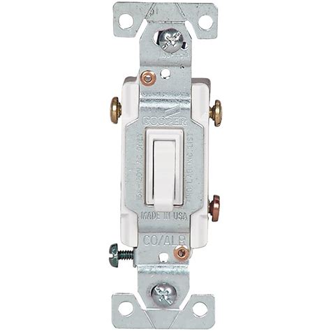 Shop Eaton 15 Amp 3 Way Single Pole White Indoor Toggle Light Switch At