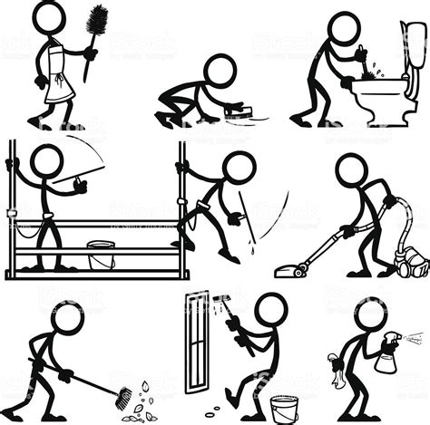Stick Figure People Cleaning Royalty Free Stick Figure People Cleaning