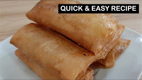 Filipino Popular Snack And Street Food Crispy Banana Turon Recipe