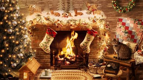 Cozy Christmas Fireplace Ambience With Smooth Instrumental Music