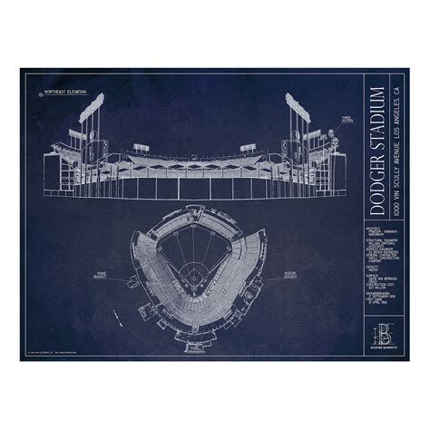 Dodger Stadium Los Angeles Dodgers Ballpark Blueprints Touch Of