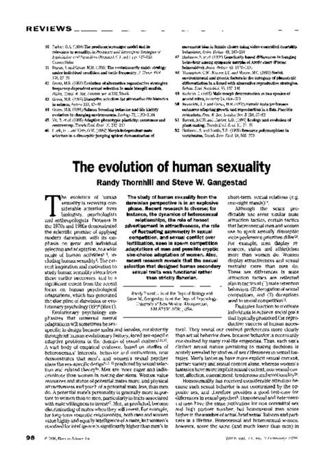 Pdf The Evolution Of Human Sexuality Randy Thornhill