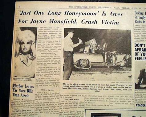 Tdih June 29 1967 Hollywood Bombshell Jayne Mansfield Is Killed In