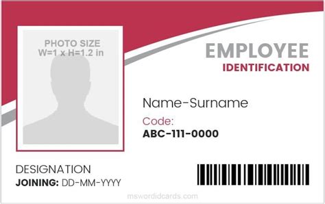 Custom Photo Id Badge Templates Microsoft Word Id Card Templates