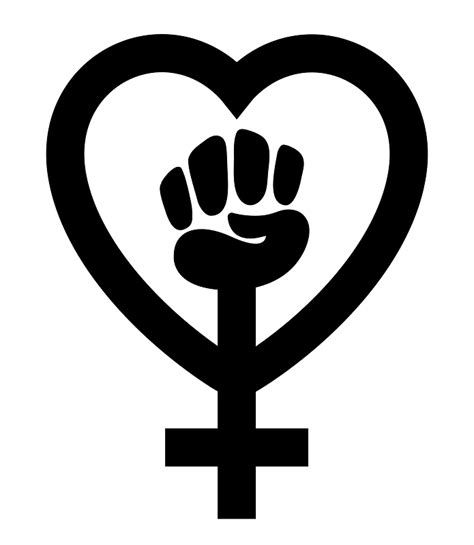 Black Feminism Symbol With Heart Clipart Free Download Transparent
