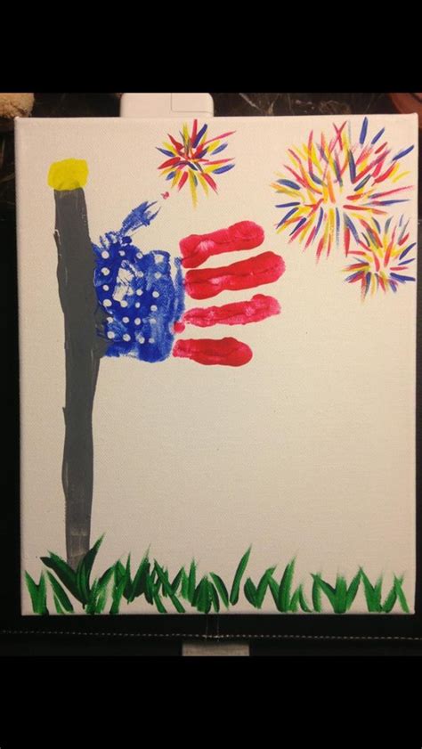 4th Of July Patriotic Stars Thumbprint Craft Fourth Of July Crafts