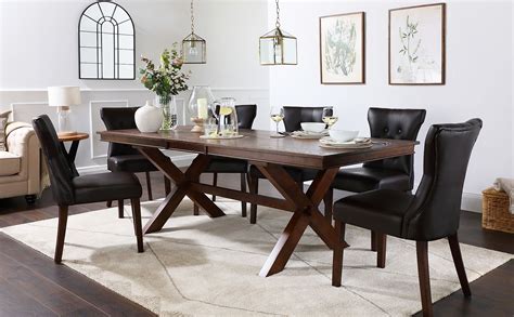 Whilst keeping the wood surface looking and feeling totally natural. Grange Dark Wood Extending Dining Table with 4 Bewley ...