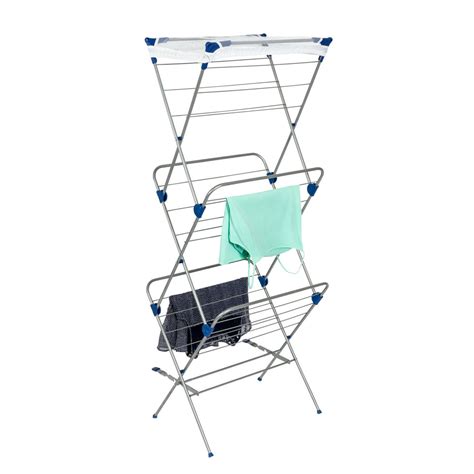 Honey Can Do Steel 3 Tier Mesh Top Drying Rack Silver And Blue