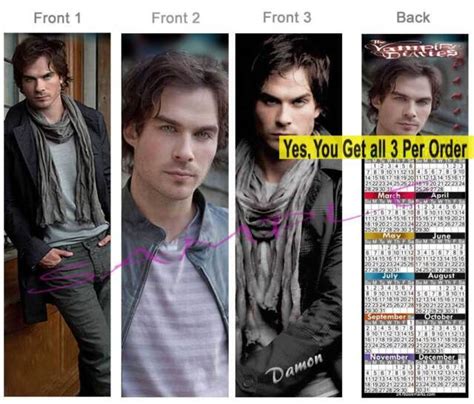 3 Lot Damon Calendar 2021 The Vampire Diaries Tv Bookmarks Card Fan