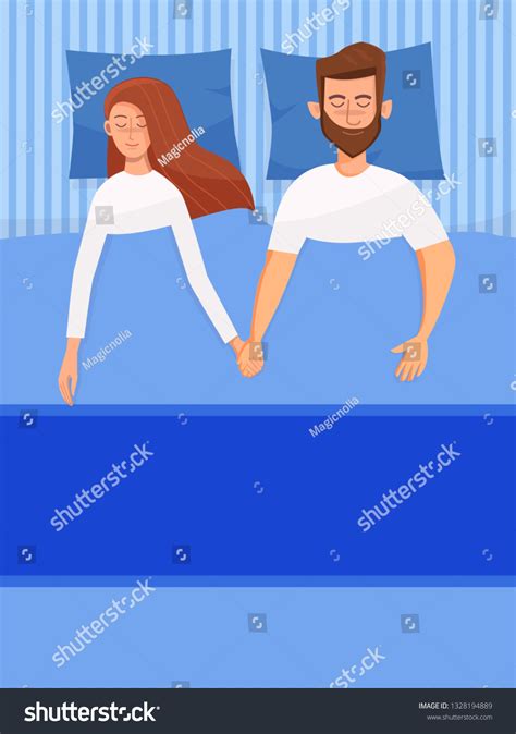 Couple Young People Man Woman Sleeping Stock Vector Royalty Free 1328194889 Shutterstock