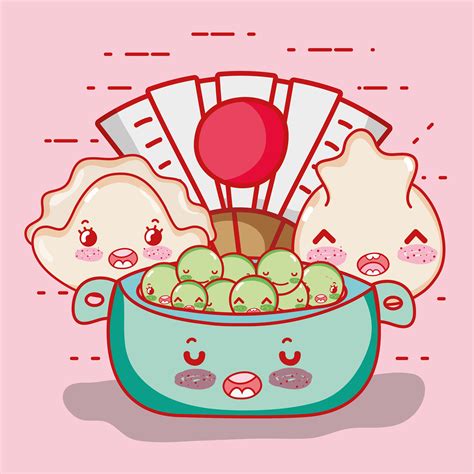 Japanese Food Cute Kawaii Cartoon 624840 Vector Art At Vecteezy