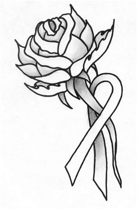 Rose With Ribbon Drawing At Getdrawings Free Download