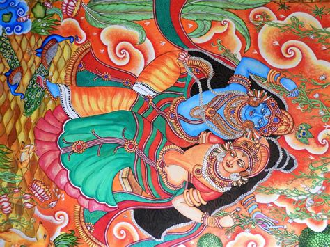 Buy Kerala Mural Vrindhavanam Handmade Painting By Devi J Codeart