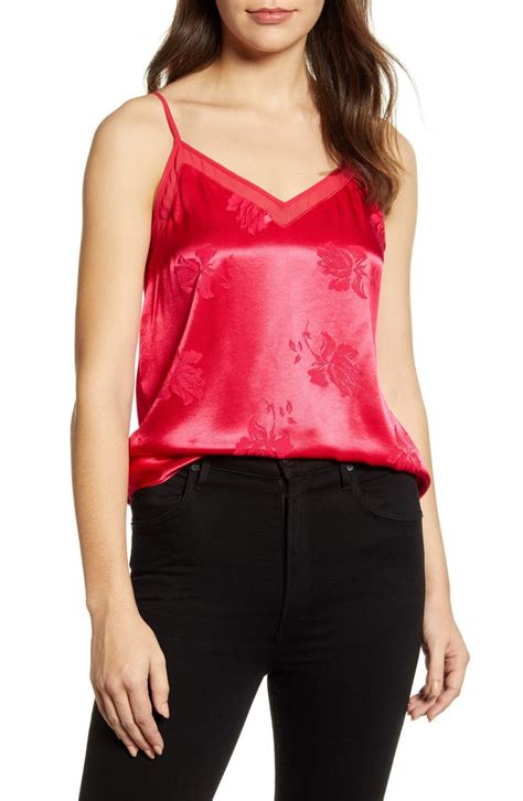 1state Chiffon Inset Floral Jacquard Camisole Top Nordstrom