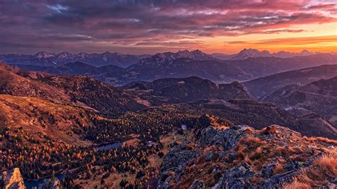 Papeis De Parede 1920x1080 Áustria Montanhas Amanheceres E Entardeceres