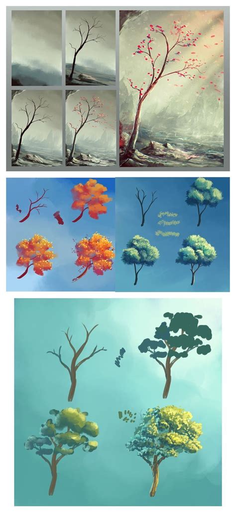 Pin By Zheng Huang On Tuterior Digital Art Tutorial Trees Drawing
