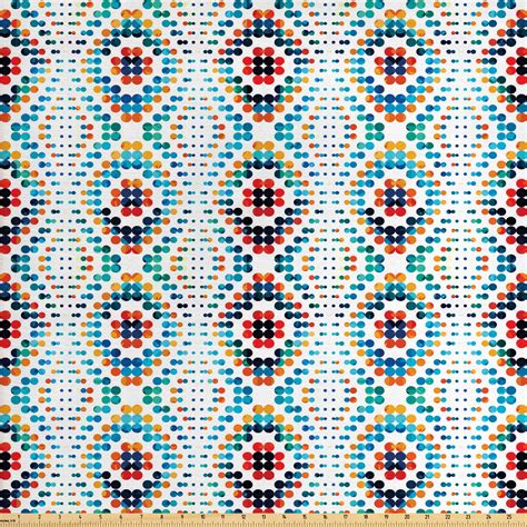 Geometric Fabric By The Yard Modern Graphic With Repetitive Colorful