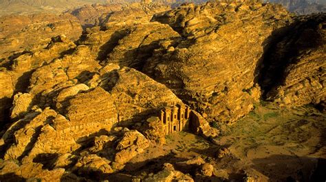 Nature Landscape Petra History Rock Desert Aerial View Monuments