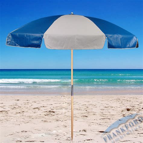 Blue White Vinyl Wooden Beach Umbrella See This Product An Flickr